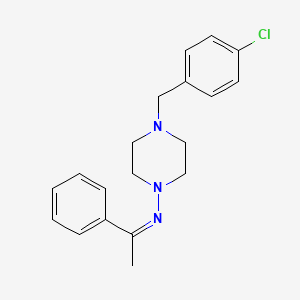 molecular formula C19H22ClN3 B5911917 4-(4-chlorobenzyl)-N-(1-phenylethylidene)-1-piperazinamine 