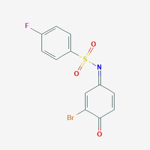 molecular formula C12H7BrFNO3S B5911930 N-(3-bromo-4-oxo-2,5-cyclohexadien-1-ylidene)-4-fluorobenzenesulfonamide 