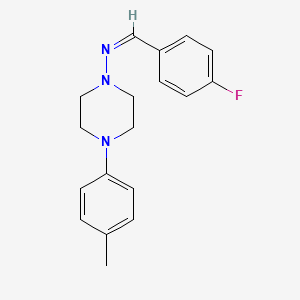 molecular formula C18H20FN3 B5911969 N-(4-fluorobenzylidene)-4-(4-methylphenyl)-1-piperazinamine 