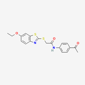 molecular formula C19H18N2O3S2 B5911971 N-(4-acetylphenyl)-2-[(6-ethoxy-1,3-benzothiazol-2-yl)thio]acetamide 