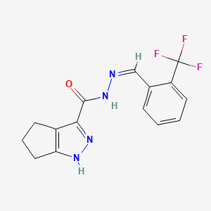 molecular formula C15H13F3N4O B5911985 N'-[2-(trifluoromethyl)benzylidene]-1,4,5,6-tetrahydrocyclopenta[c]pyrazole-3-carbohydrazide 