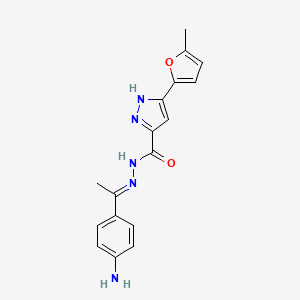 molecular formula C17H17N5O2 B5911986 N'-[1-(4-aminophenyl)ethylidene]-3-(5-methyl-2-furyl)-1H-pyrazole-5-carbohydrazide 