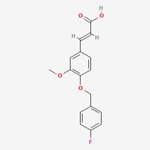 molecular formula C17H15FO4 B5911989 3-{4-[(4-fluorobenzyl)oxy]-3-methoxyphenyl}acrylic acid 
