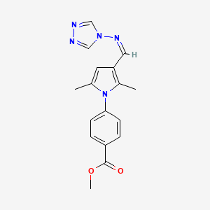 molecular formula C17H17N5O2 B5911992 methyl 4-{2,5-dimethyl-3-[(4H-1,2,4-triazol-4-ylimino)methyl]-1H-pyrrol-1-yl}benzoate 