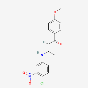 molecular formula C17H15ClN2O4 B5911999 3-[(4-chloro-3-nitrophenyl)amino]-1-(4-methoxyphenyl)-2-buten-1-one 