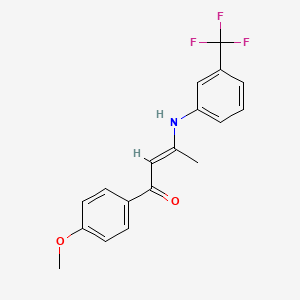 molecular formula C18H16F3NO2 B5912001 1-(4-methoxyphenyl)-3-{[3-(trifluoromethyl)phenyl]amino}-2-buten-1-one 