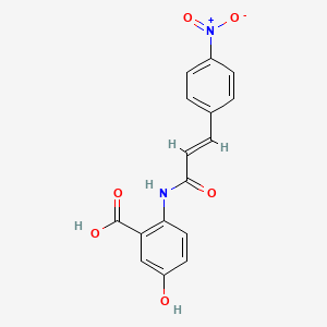 molecular formula C16H12N2O6 B5912010 5-hydroxy-2-{[3-(4-nitrophenyl)acryloyl]amino}benzoic acid 