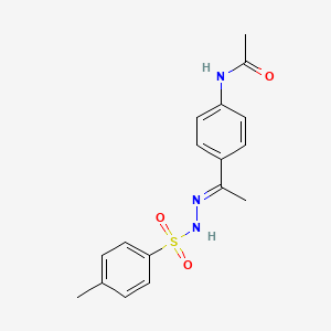 molecular formula C17H19N3O3S B5912031 N-(4-{N-[(4-methylphenyl)sulfonyl]ethanehydrazonoyl}phenyl)acetamide 