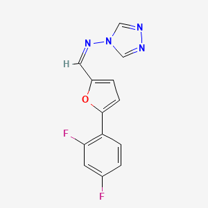 molecular formula C13H8F2N4O B5912039 N-{[5-(2,4-difluorophenyl)-2-furyl]methylene}-4H-1,2,4-triazol-4-amine 