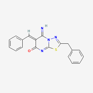 molecular formula C19H14N4OS B5912051 2-benzyl-6-benzylidene-5-imino-5,6-dihydro-7H-[1,3,4]thiadiazolo[3,2-a]pyrimidin-7-one 
