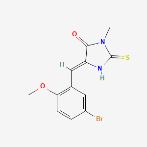 molecular formula C12H11BrN2O2S B5912060 5-(5-bromo-2-methoxybenzylidene)-3-methyl-2-thioxo-4-imidazolidinone 