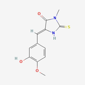 molecular formula C12H12N2O3S B5912077 5-(3-hydroxy-4-methoxybenzylidene)-3-methyl-2-thioxo-4-imidazolidinone 
