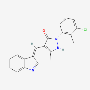 molecular formula C20H16ClN3O B5912084 2-(3-chloro-2-methylphenyl)-4-(1H-indol-3-ylmethylene)-5-methyl-2,4-dihydro-3H-pyrazol-3-one 