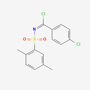 molecular formula C15H13Cl2NO2S B5912088 4-chloro-N-[(2,5-dimethylphenyl)sulfonyl]benzenecarboximidoyl chloride 