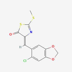molecular formula C12H8ClNO3S2 B5912114 4-[(6-chloro-1,3-benzodioxol-5-yl)methylene]-2-(methylthio)-1,3-thiazol-5(4H)-one 