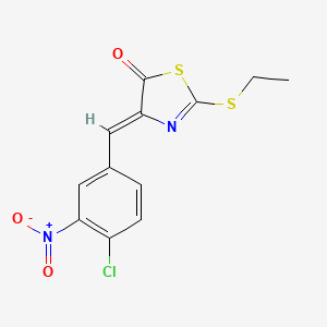 molecular formula C12H9ClN2O3S2 B5912125 4-(4-chloro-3-nitrobenzylidene)-2-(ethylthio)-1,3-thiazol-5(4H)-one 