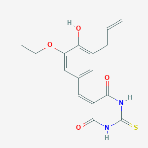 molecular formula C16H16N2O4S B5912135 5-(3-allyl-5-ethoxy-4-hydroxybenzylidene)-2-thioxodihydro-4,6(1H,5H)-pyrimidinedione 