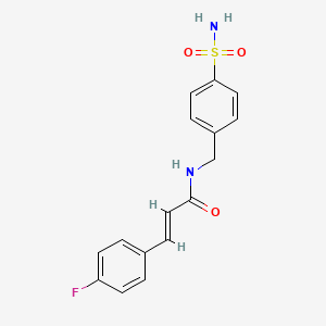 molecular formula C16H15FN2O3S B5912143 N-[4-(aminosulfonyl)benzyl]-3-(4-fluorophenyl)acrylamide 