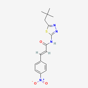 molecular formula C16H18N4O3S B5912164 N-[5-(2,2-dimethylpropyl)-1,3,4-thiadiazol-2-yl]-3-(4-nitrophenyl)acrylamide 
