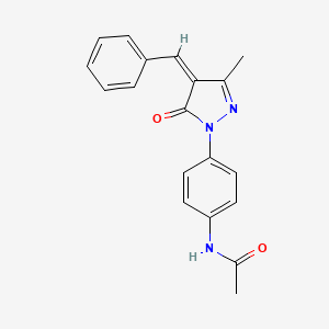 molecular formula C19H17N3O2 B5912173 N-[4-(4-benzylidene-3-methyl-5-oxo-4,5-dihydro-1H-pyrazol-1-yl)phenyl]acetamide 