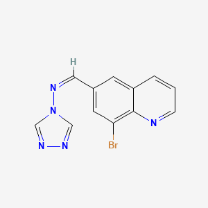 molecular formula C12H8BrN5 B5912188 N-[(8-bromo-6-quinolinyl)methylene]-4H-1,2,4-triazol-4-amine 