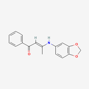 molecular formula C17H15NO3 B5912196 3-(1,3-benzodioxol-5-ylamino)-1-phenyl-2-buten-1-one 