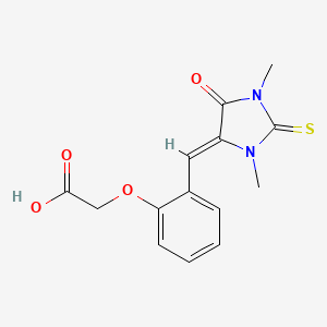 molecular formula C14H14N2O4S B5912203 {2-[(1,3-dimethyl-5-oxo-2-thioxo-4-imidazolidinylidene)methyl]phenoxy}acetic acid 