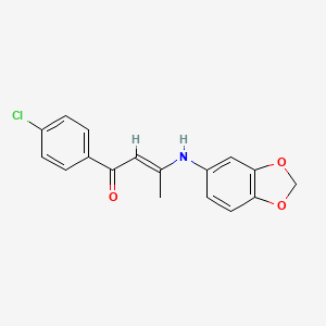 3-(1,3-benzodioxol-5-ylamino)-1-(4-chlorophenyl)-2-buten-1-one