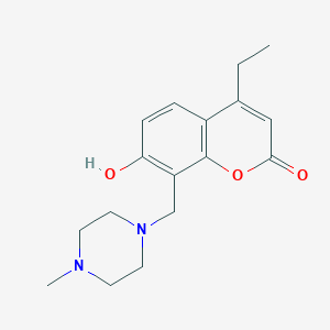 molecular formula C17H22N2O3 B5912220 4-ethyl-7-hydroxy-8-[(4-methyl-1-piperazinyl)methyl]-2H-chromen-2-one 