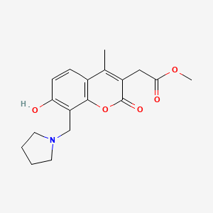 molecular formula C18H21NO5 B5912232 methyl [7-hydroxy-4-methyl-2-oxo-8-(1-pyrrolidinylmethyl)-2H-chromen-3-yl]acetate 