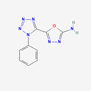 molecular formula C9H7N7O B5912234 5-(1-phenyl-1H-tetrazol-5-yl)-1,3,4-oxadiazol-2-amine 