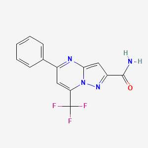 molecular formula C14H9F3N4O B5912243 5-phenyl-7-(trifluoromethyl)pyrazolo[1,5-a]pyrimidine-2-carboxamide 