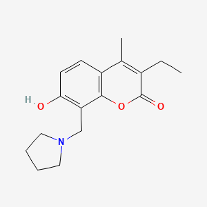 3-ethyl-7-hydroxy-4-methyl-8-(1-pyrrolidinylmethyl)-2H-chromen-2-one