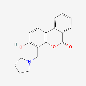 molecular formula C18H17NO3 B5912285 3-hydroxy-4-(1-pyrrolidinylmethyl)-6H-benzo[c]chromen-6-one 