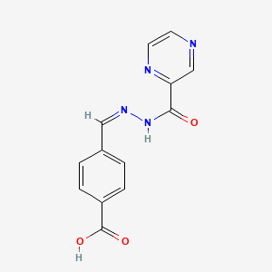 molecular formula C13H10N4O3 B5912291 4-[2-(2-pyrazinylcarbonyl)carbonohydrazonoyl]benzoic acid 