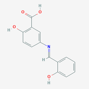 molecular formula C14H11NO4 B5912336 2-hydroxy-5-[(2-hydroxybenzylidene)amino]benzoic acid 