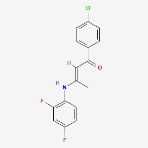 molecular formula C16H12ClF2NO B5912349 1-(4-chlorophenyl)-3-[(2,4-difluorophenyl)amino]-2-buten-1-one 