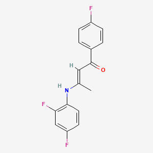 molecular formula C16H12F3NO B5912368 3-[(2,4-difluorophenyl)amino]-1-(4-fluorophenyl)-2-buten-1-one 