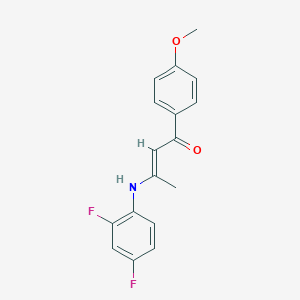 molecular formula C17H15F2NO2 B5912375 3-[(2,4-difluorophenyl)amino]-1-(4-methoxyphenyl)-2-buten-1-one 