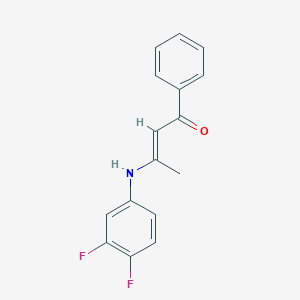 molecular formula C16H13F2NO B5912390 3-[(3,4-difluorophenyl)amino]-1-phenyl-2-buten-1-one 