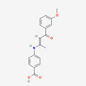 molecular formula C18H17NO4 B5912398 4-{[3-(3-methoxyphenyl)-1-methyl-3-oxo-1-propen-1-yl]amino}benzoic acid 