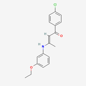 molecular formula C18H18ClNO2 B5912403 1-(4-chlorophenyl)-3-[(3-ethoxyphenyl)amino]-2-buten-1-one 