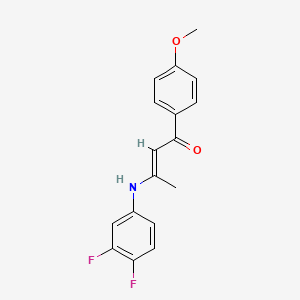 molecular formula C17H15F2NO2 B5912406 3-[(3,4-difluorophenyl)amino]-1-(4-methoxyphenyl)-2-buten-1-one 