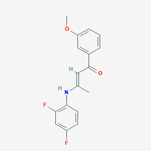 molecular formula C17H15F2NO2 B5912414 3-[(2,4-difluorophenyl)amino]-1-(3-methoxyphenyl)-2-buten-1-one 