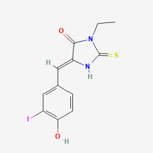 molecular formula C12H11IN2O2S B5912454 3-ethyl-5-(4-hydroxy-3-iodobenzylidene)-2-thioxo-4-imidazolidinone 