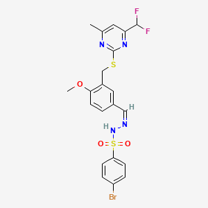 molecular formula C21H19BrF2N4O3S2 B5912456 4-bromo-N'-[3-({[4-(difluoromethyl)-6-methyl-2-pyrimidinyl]thio}methyl)-4-methoxybenzylidene]benzenesulfonohydrazide 