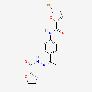 molecular formula C18H14BrN3O4 B5912473 5-bromo-N-[4-(N-2-furoylethanehydrazonoyl)phenyl]-2-furamide 