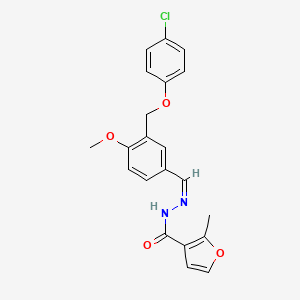 molecular formula C21H19ClN2O4 B5912480 N'-{3-[(4-chlorophenoxy)methyl]-4-methoxybenzylidene}-2-methyl-3-furohydrazide 