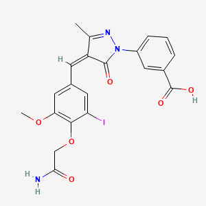molecular formula C21H18IN3O6 B5912485 3-{4-[4-(2-amino-2-oxoethoxy)-3-iodo-5-methoxybenzylidene]-3-methyl-5-oxo-4,5-dihydro-1H-pyrazol-1-yl}benzoic acid 