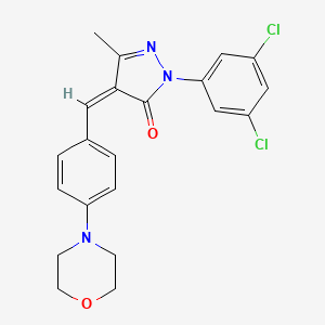 molecular formula C21H19Cl2N3O2 B5912498 2-(3,5-dichlorophenyl)-5-methyl-4-[4-(4-morpholinyl)benzylidene]-2,4-dihydro-3H-pyrazol-3-one 